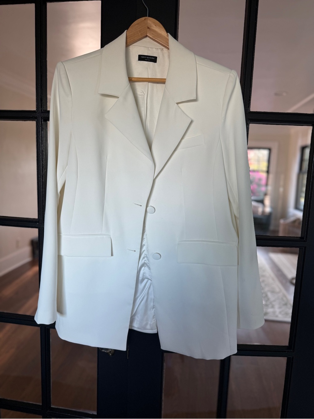 Naked Wardrobe Ivory Tailored Single-Breasted Blazer